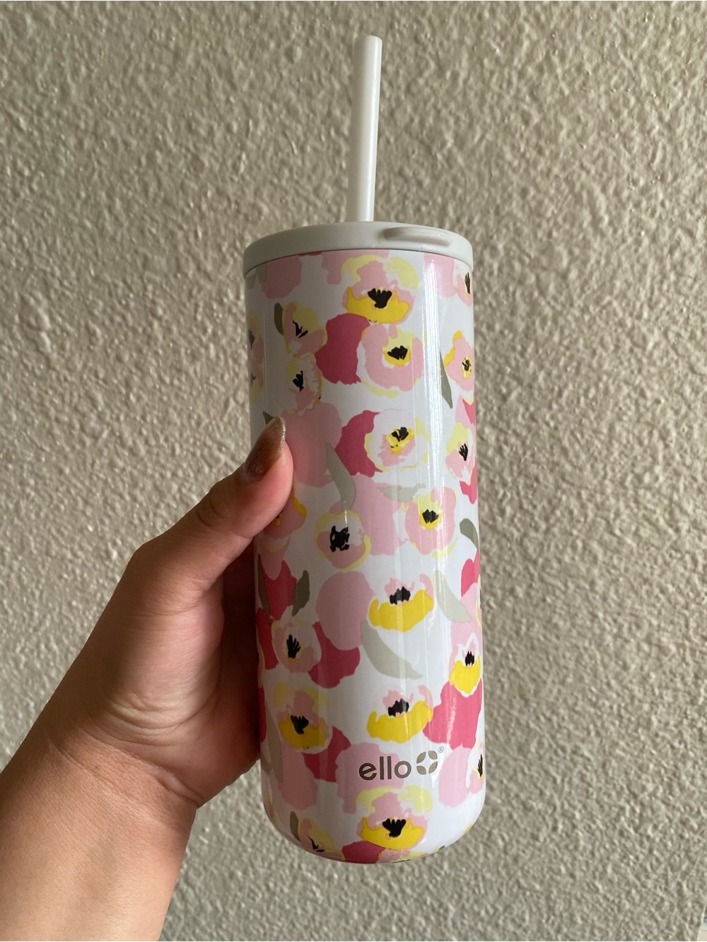 Ello - 20 oz Floral Stainless Steel Tumbler with Straw